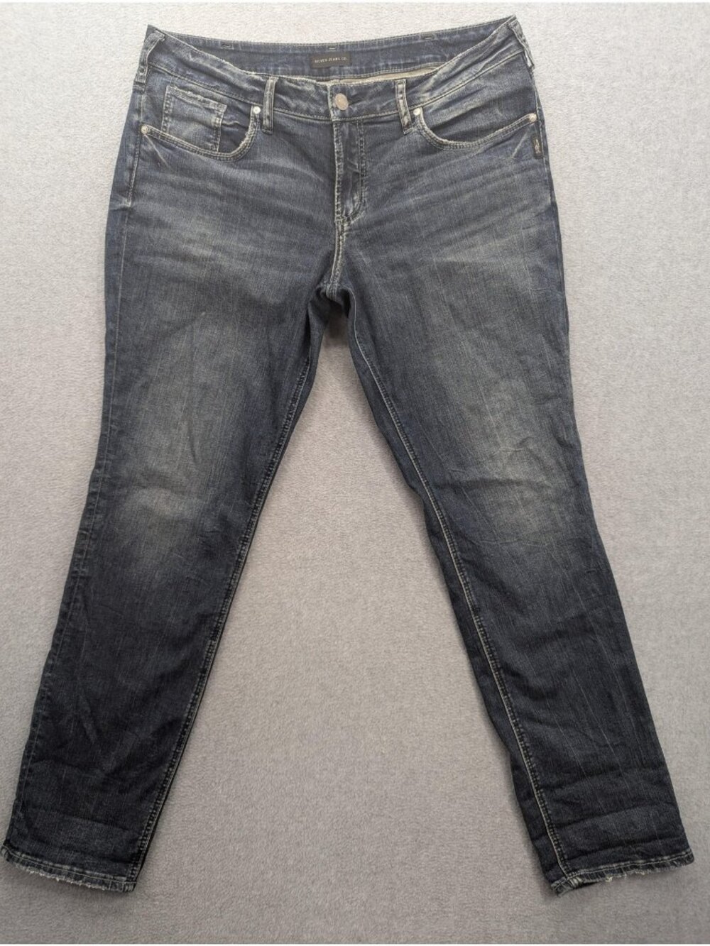 Silver Jeans Co Boyfriend Jeans Womens W34 L29 Blue Med Wash Mid Rise Stretch